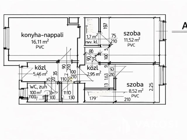 Belváros központi, földszinti tégla lakás.